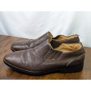 Sandro Moscoloni Loafers Leather Slip-on Mens 11 1/2D Comfort Round Toe Dk. Brwn